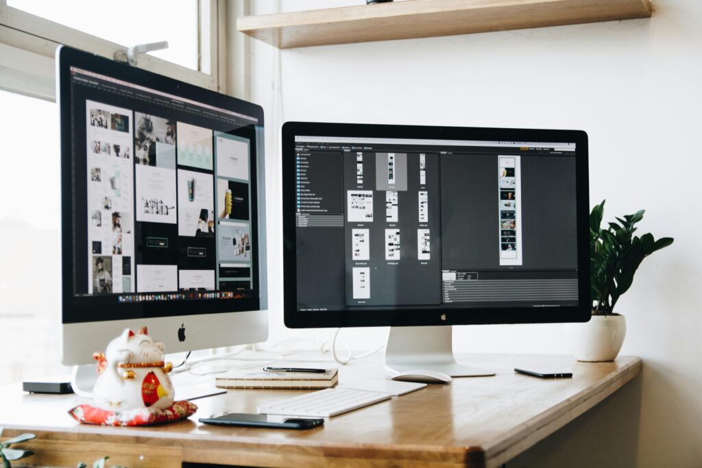 A high end computer displaying programs and software used by our Design Services Professionals