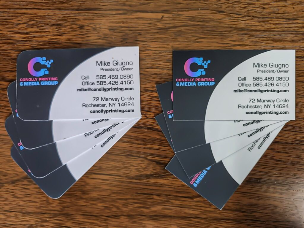 Conolly Special Soft-touch business cards, branded business materials.