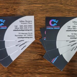 Conolly Special Soft-touch business cards, branded business materials.